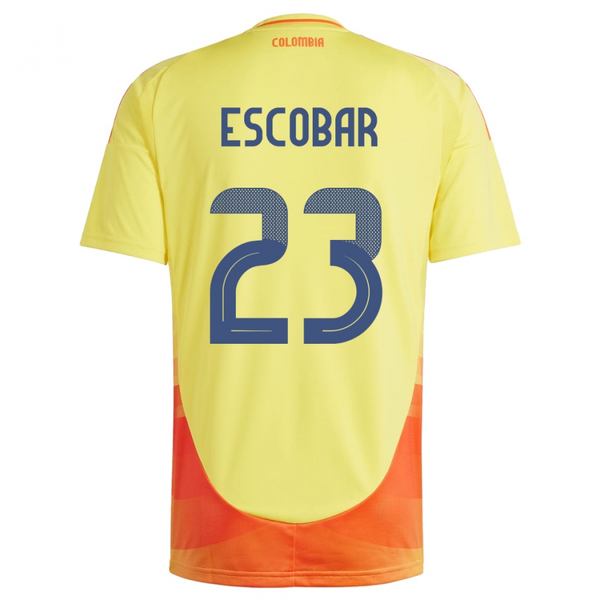 Niño Camiseta Colombia Josen Escobar #23 Amarillo 1ª Equipación 24-26 La Camisa Argentina