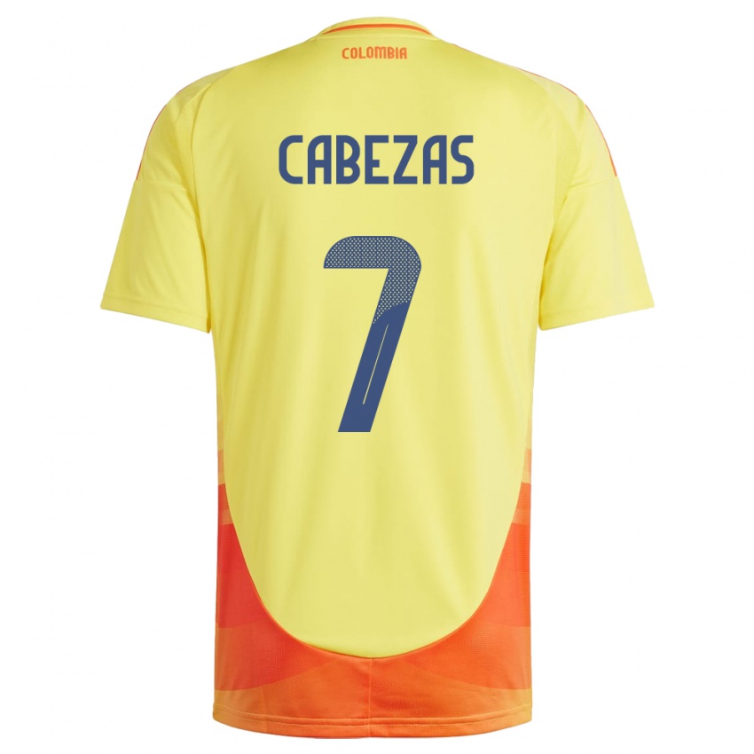 Niño Camiseta Colombia Jorge Cabezas #7 Amarillo 1ª Equipación 24-26 La Camisa Argentina