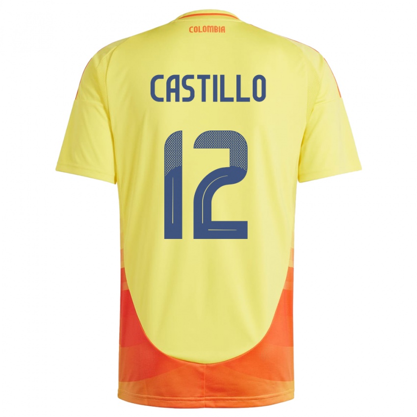 Niño Camiseta Colombia Juan Castillo #12 Amarillo 1ª Equipación 24-26 La Camisa Argentina