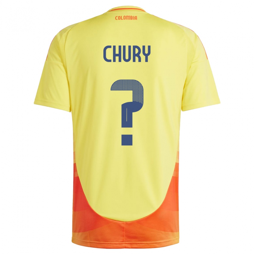 Niño Camiseta Colombia Brandon Chury #0 Amarillo 1ª Equipación 24-26 La Camisa Argentina