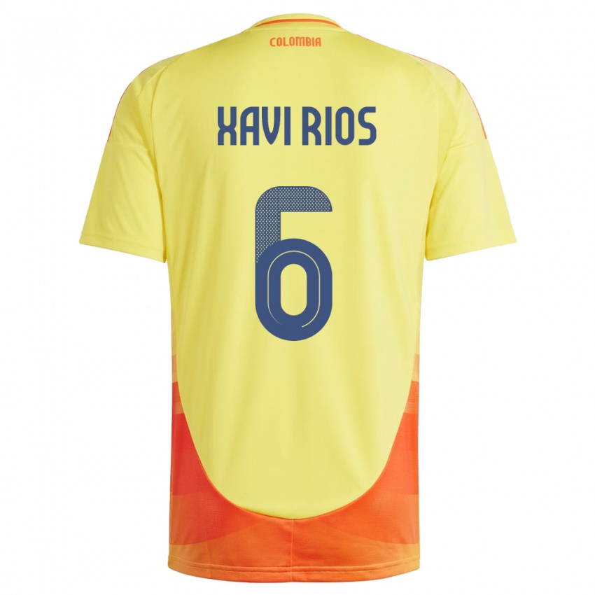 Niño Camiseta Colombia Xavi Ríos #6 Amarillo 1ª Equipación 24-26 La Camisa Argentina