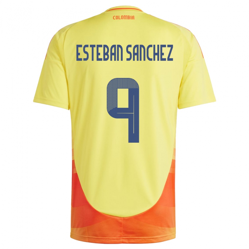 Niño Camiseta Colombia Juan Esteban Sánchez #9 Amarillo 1ª Equipación 24-26 La Camisa Argentina