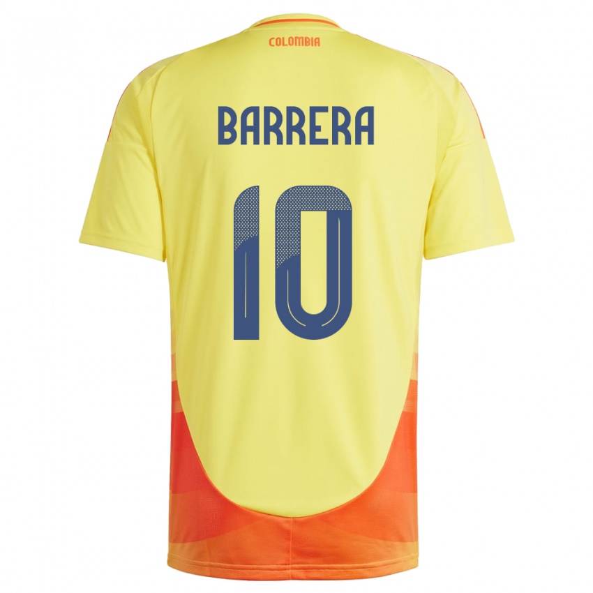 Niño Camiseta Colombia Jordan Barrera #10 Amarillo 1ª Equipación 24-26 La Camisa Argentina