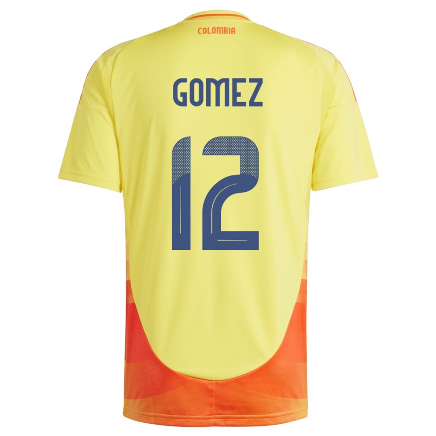 Niño Camiseta Colombia Juan Gómez #12 Amarillo 1ª Equipación 24-26 La Camisa Argentina