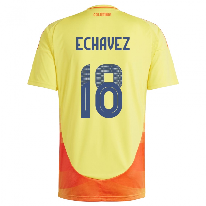 Niño Camiseta Colombia Jhon Echavez #18 Amarillo 1ª Equipación 24-26 La Camisa Argentina