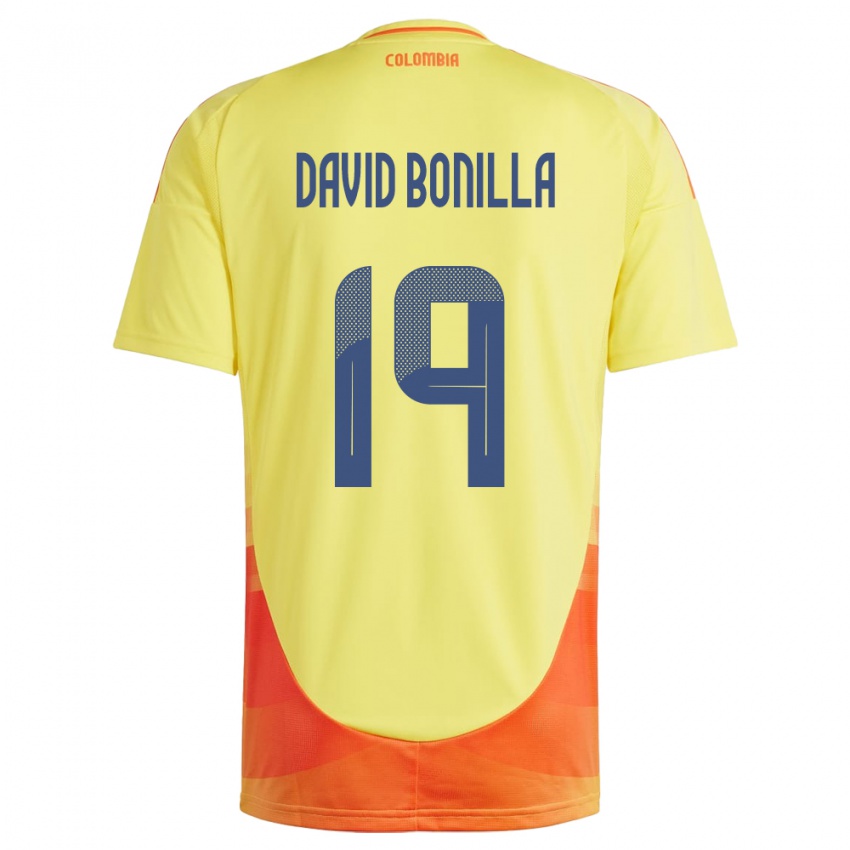 Niño Camiseta Colombia Juan David Bonilla #19 Amarillo 1ª Equipación 24-26 La Camisa Argentina