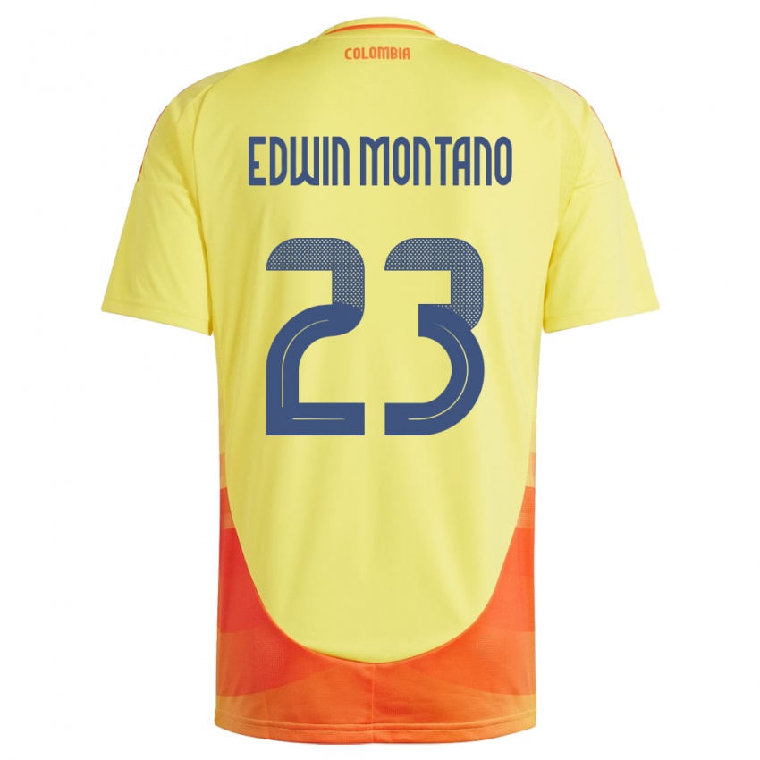 Niño Camiseta Colombia John Edwin Montaño #23 Amarillo 1ª Equipación 24-26 La Camisa Argentina