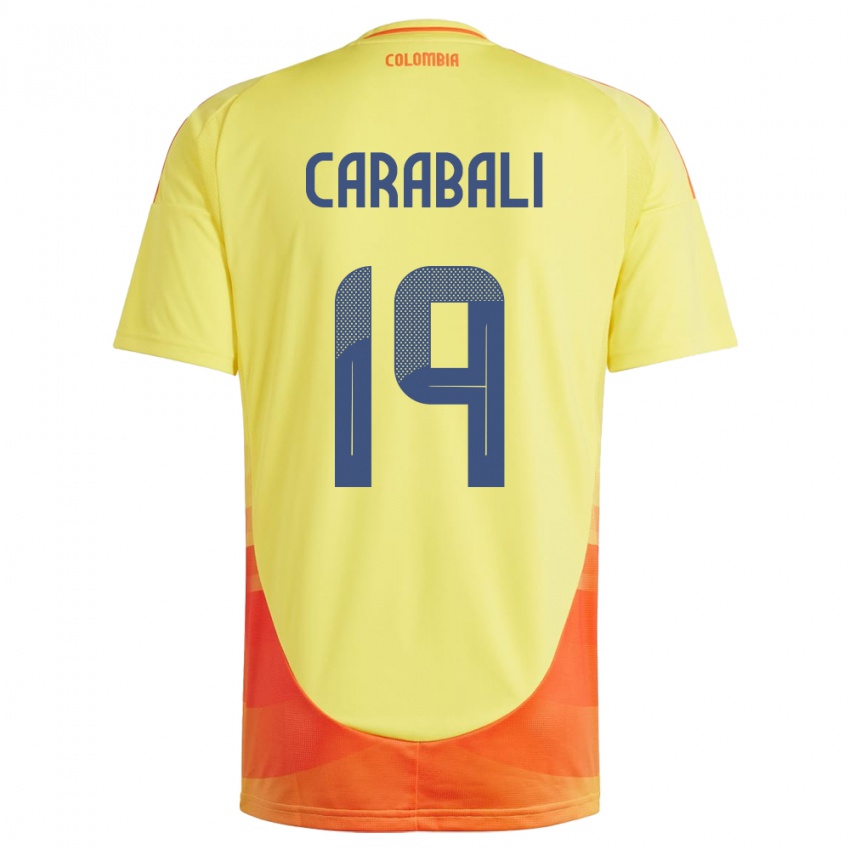 Niño Camiseta Colombia Jorelyn Carabalí #19 Amarillo 1ª Equipación 24-26 La Camisa Argentina