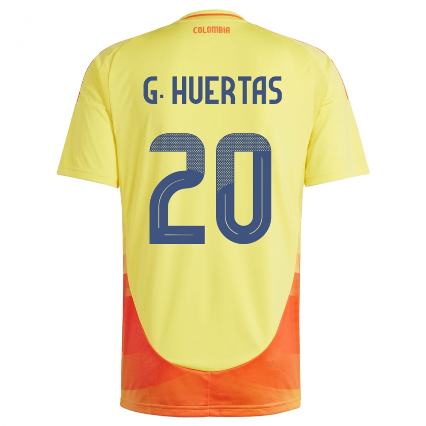 Niño Camiseta Colombia Gabriela Huertas #20 Amarillo 1ª Equipación 24-26 La Camisa Argentina