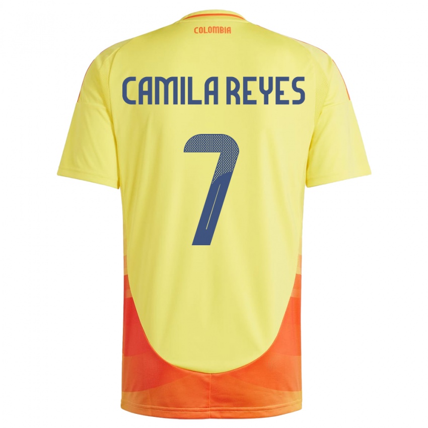 Niño Camiseta Colombia María Camila Reyes #7 Amarillo 1ª Equipación 24-26 La Camisa Argentina