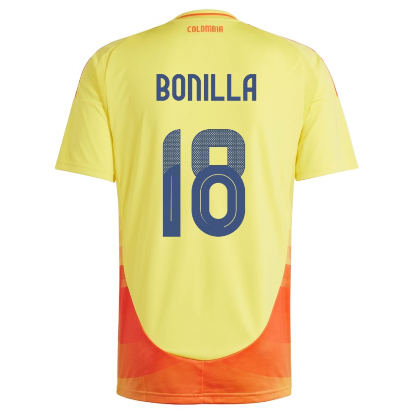 Niño Camiseta Colombia Wendy Bonilla #18 Amarillo 1ª Equipación 24-26 La Camisa Argentina