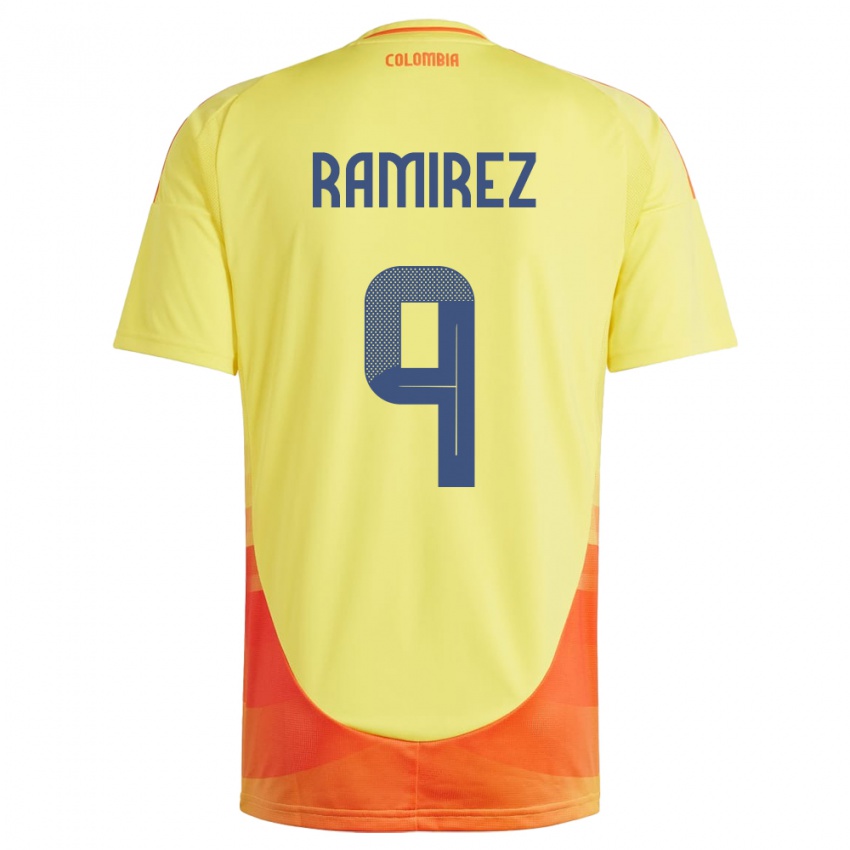 Niño Camiseta Colombia Mayra Ramírez #9 Amarillo 1ª Equipación 24-26 La Camisa Argentina