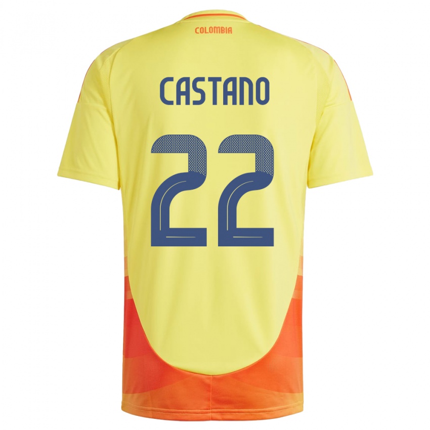 Niño Camiseta Colombia Stefany Castaño #22 Amarillo 1ª Equipación 24-26 La Camisa Argentina