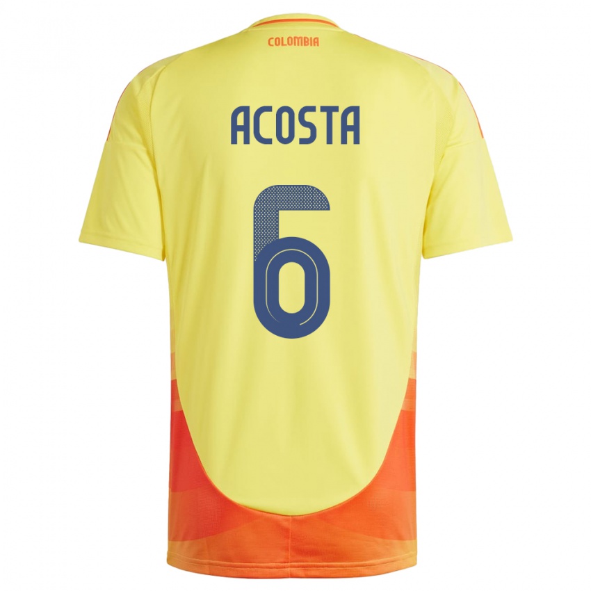 Niño Camiseta Colombia Viviana Acosta #6 Amarillo 1ª Equipación 24-26 La Camisa Argentina