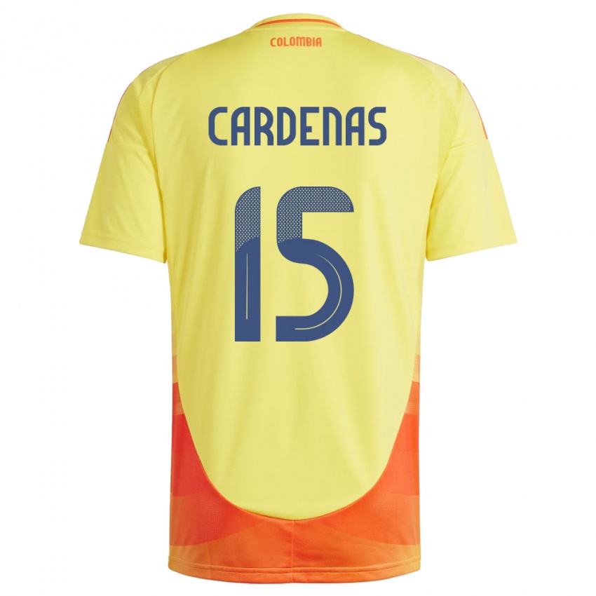 Niño Camiseta Colombia Wendy Cárdenas #15 Amarillo 1ª Equipación 24-26 La Camisa Argentina