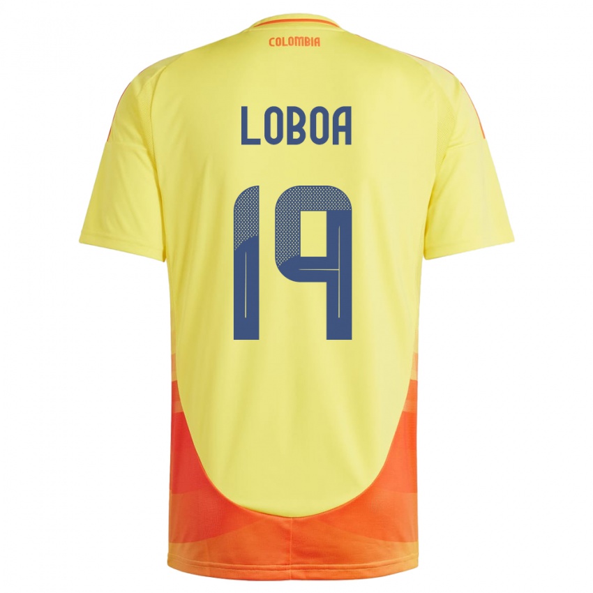 Niño Camiseta Colombia Valerin Loboa #19 Amarillo 1ª Equipación 24-26 La Camisa Argentina