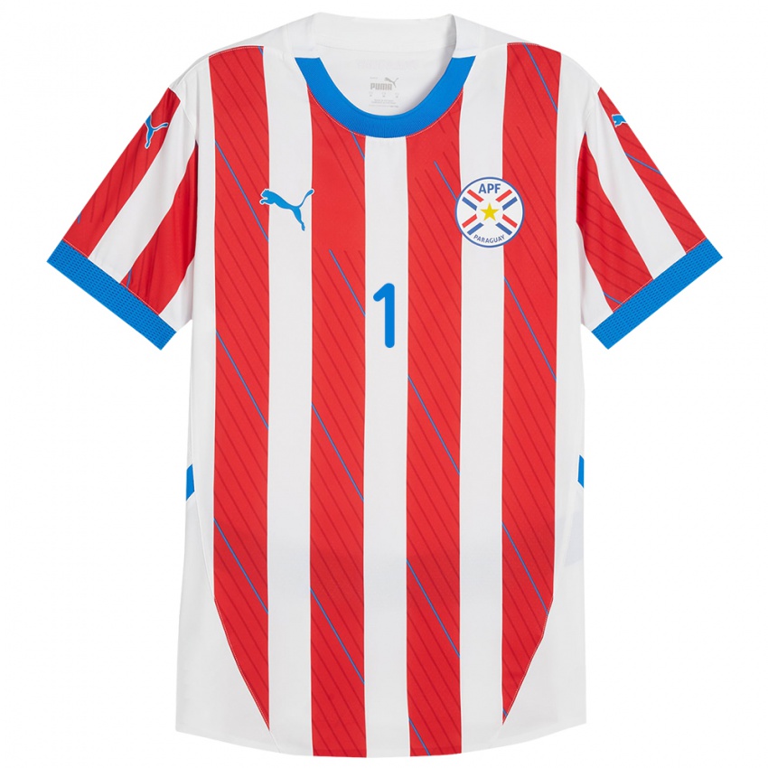 Niño Camiseta Paraguay Facundo Insfrán #1 Blanco Rojo 1ª Equipación 24-26 La Camisa Argentina