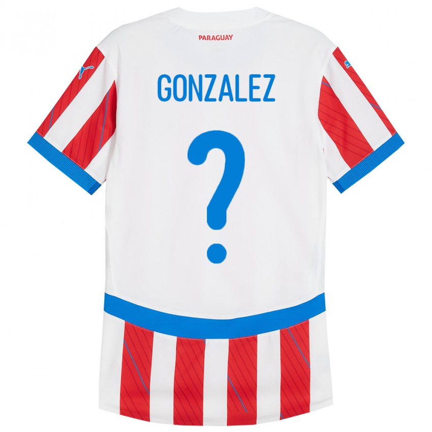 Niño Camiseta Paraguay Antonio González #0 Blanco Rojo 1ª Equipación 24-26 La Camisa Argentina