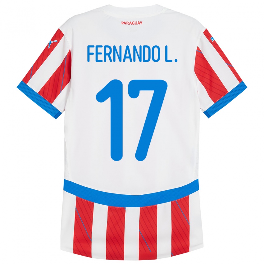 Niño Camiseta Paraguay Fernando Leguizamón #17 Blanco Rojo 1ª Equipación 24-26 La Camisa Argentina