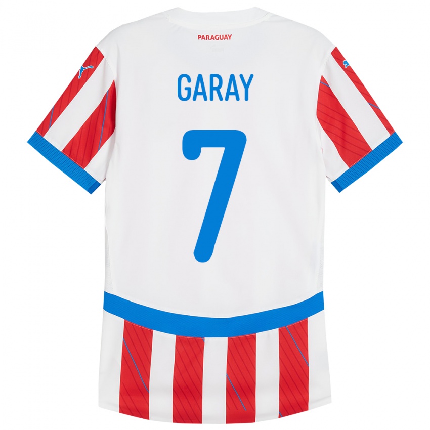 Niño Camiseta Paraguay Griselda Garay #7 Blanco Rojo 1ª Equipación 24-26 La Camisa Argentina