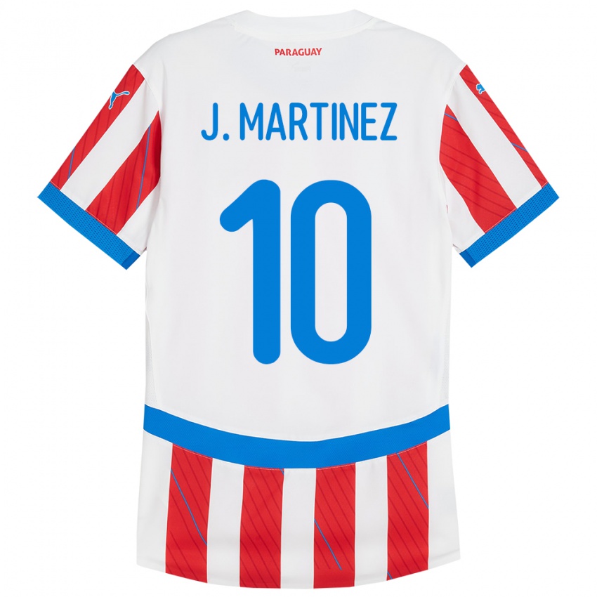 Niño Camiseta Paraguay Jessica Martínez #10 Blanco Rojo 1ª Equipación 24-26 La Camisa Argentina