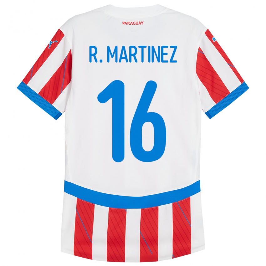 Niño Camiseta Paraguay Ramona Martínez #16 Blanco Rojo 1ª Equipación 24-26 La Camisa Argentina