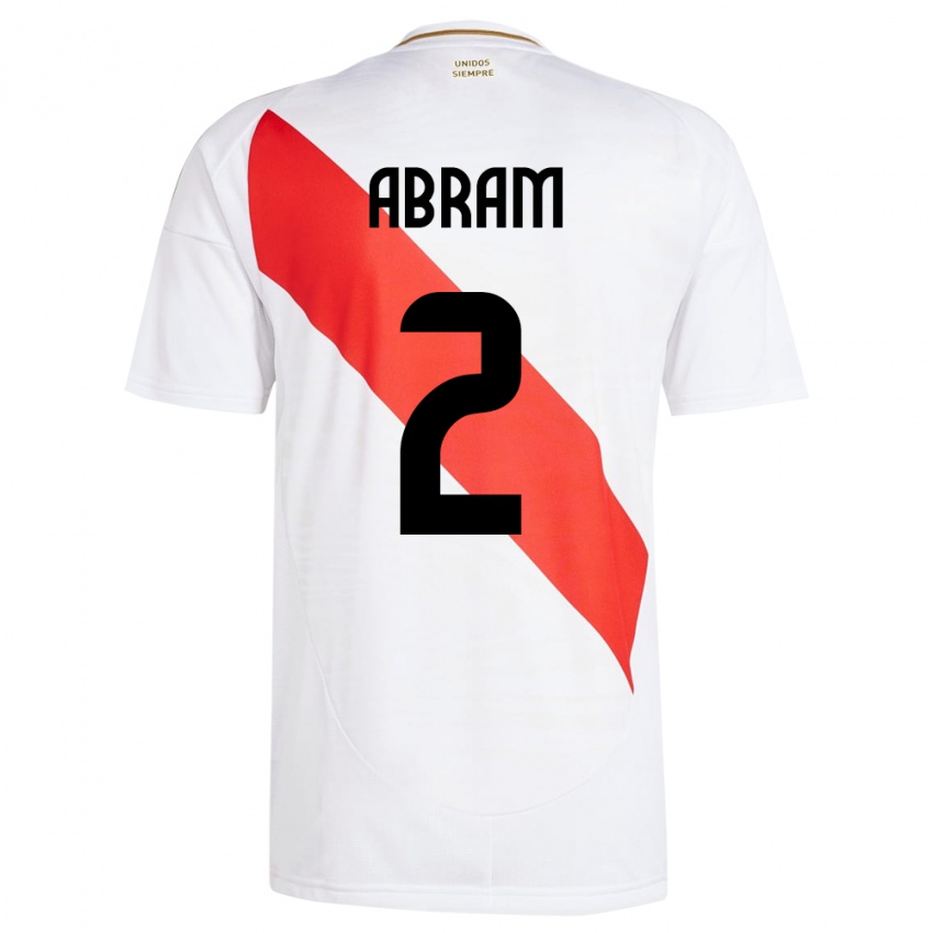 Niño Camiseta Perú Luis Abram #2 Blanco 1ª Equipación 24-26 La Camisa Argentina