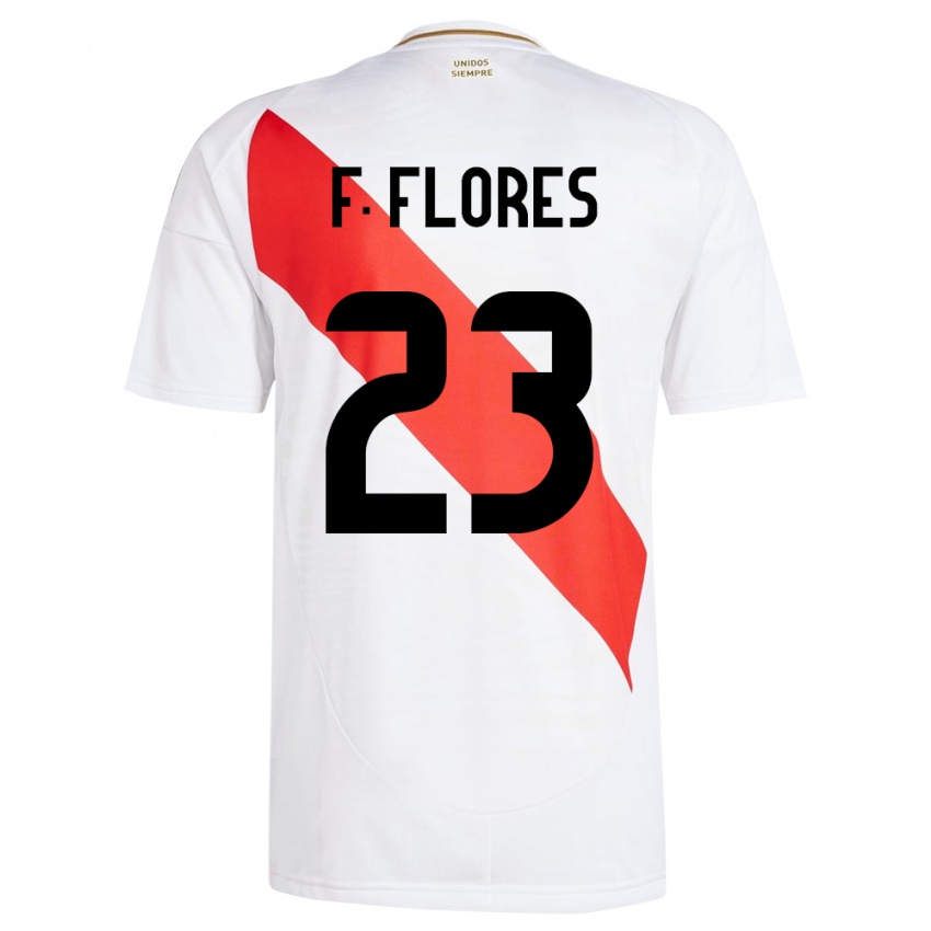 Niño Camiseta Perú Franchesco Flores #23 Blanco 1ª Equipación 24-26 La Camisa Argentina