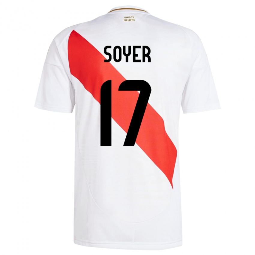 Niño Camiseta Perú Bassco Soyer #17 Blanco 1ª Equipación 24-26 La Camisa Argentina