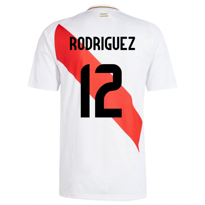 Niño Camiseta Perú Jhefferson Rodríguez #12 Blanco 1ª Equipación 24-26 La Camisa Argentina