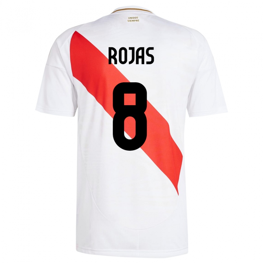 Niño Camiseta Perú Álvaro Rojas #8 Blanco 1ª Equipación 24-26 La Camisa Argentina