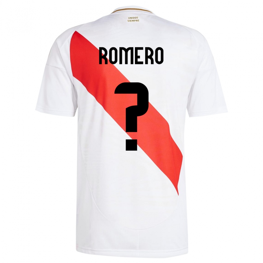 Niño Camiseta Perú José Romero #0 Blanco 1ª Equipación 24-26 La Camisa Argentina