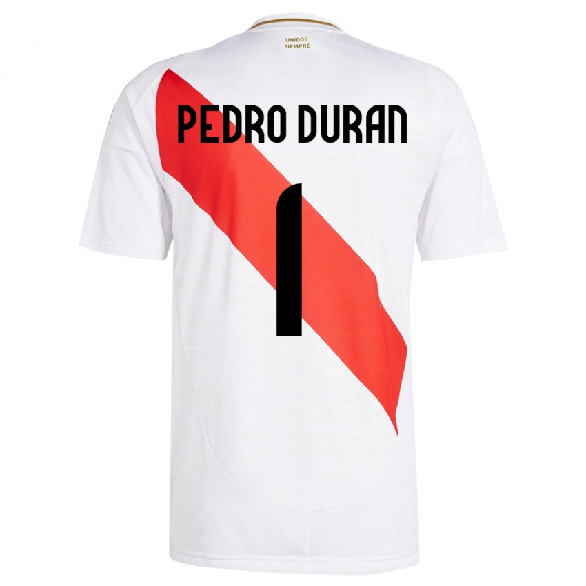 Niño Camiseta Perú Juan Pedro Durán #1 Blanco 1ª Equipación 24-26 La Camisa Argentina