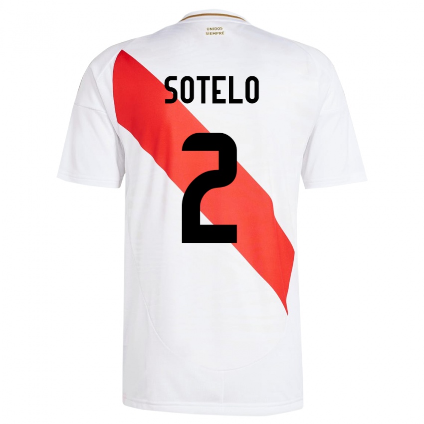 Niño Camiseta Perú Ghian Sotelo #2 Blanco 1ª Equipación 24-26 La Camisa Argentina