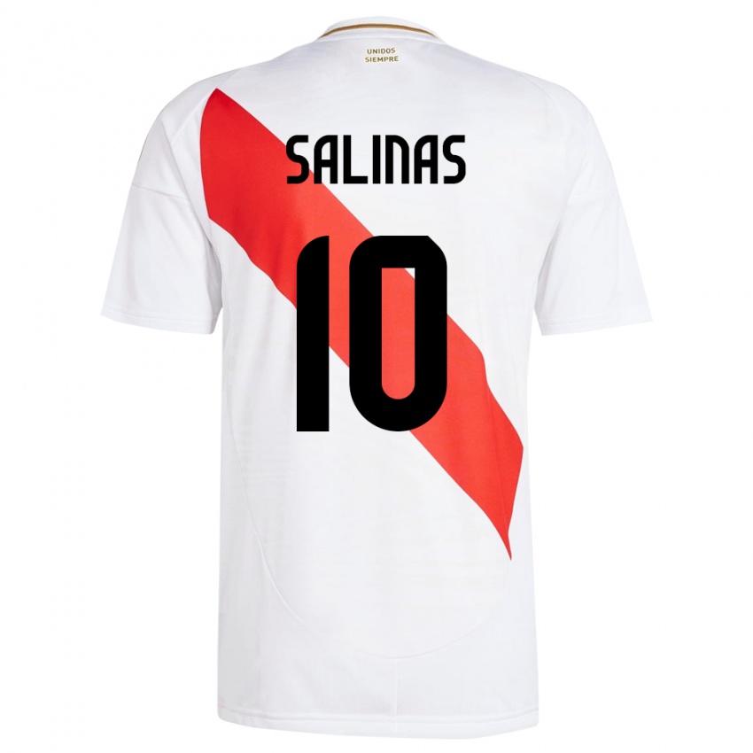 Niño Camiseta Perú Thiago Salinas #10 Blanco 1ª Equipación 24-26 La Camisa Argentina