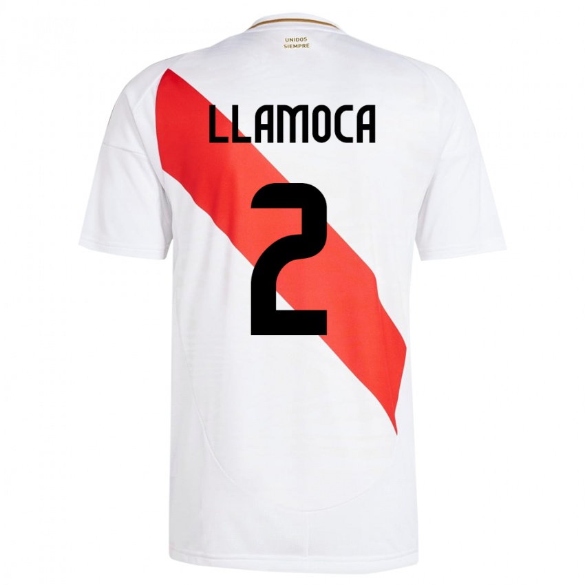 Niño Camiseta Perú Braelynn Llamoca #2 Blanco 1ª Equipación 24-26 La Camisa Argentina