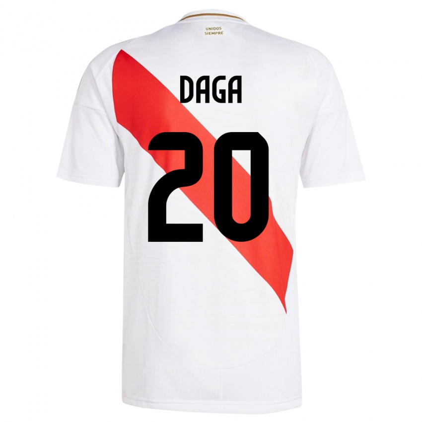 Niño Camiseta Perú Azucena Daga #20 Blanco 1ª Equipación 24-26 La Camisa Argentina