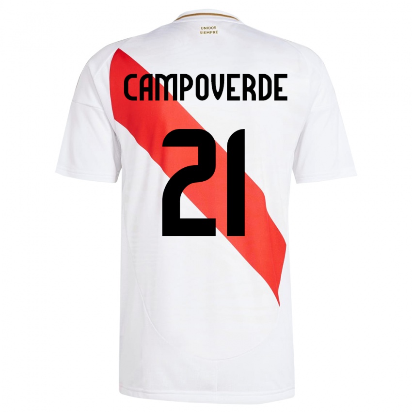 Niño Camiseta Perú Luz Campoverde #21 Blanco 1ª Equipación 24-26 La Camisa Argentina