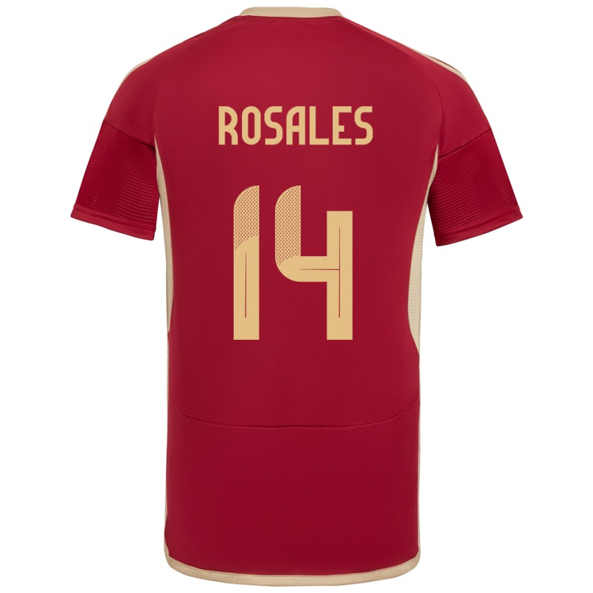 Niño Camiseta Venezuela Roberto Rosales #14 Borgoña 1ª Equipación 24-26 La Camisa Argentina