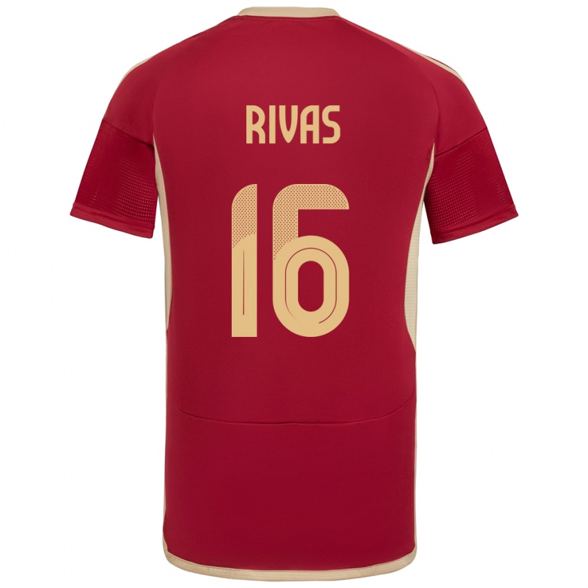 Niño Camiseta Venezuela Renne Rivas #16 Borgoña 1ª Equipación 24-26 La Camisa Argentina