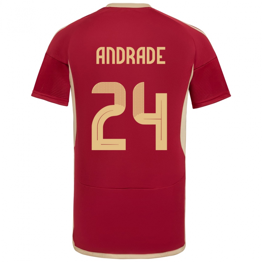 Niño Camiseta Venezuela Kervin Andrade #24 Borgoña 1ª Equipación 24-26 La Camisa Argentina