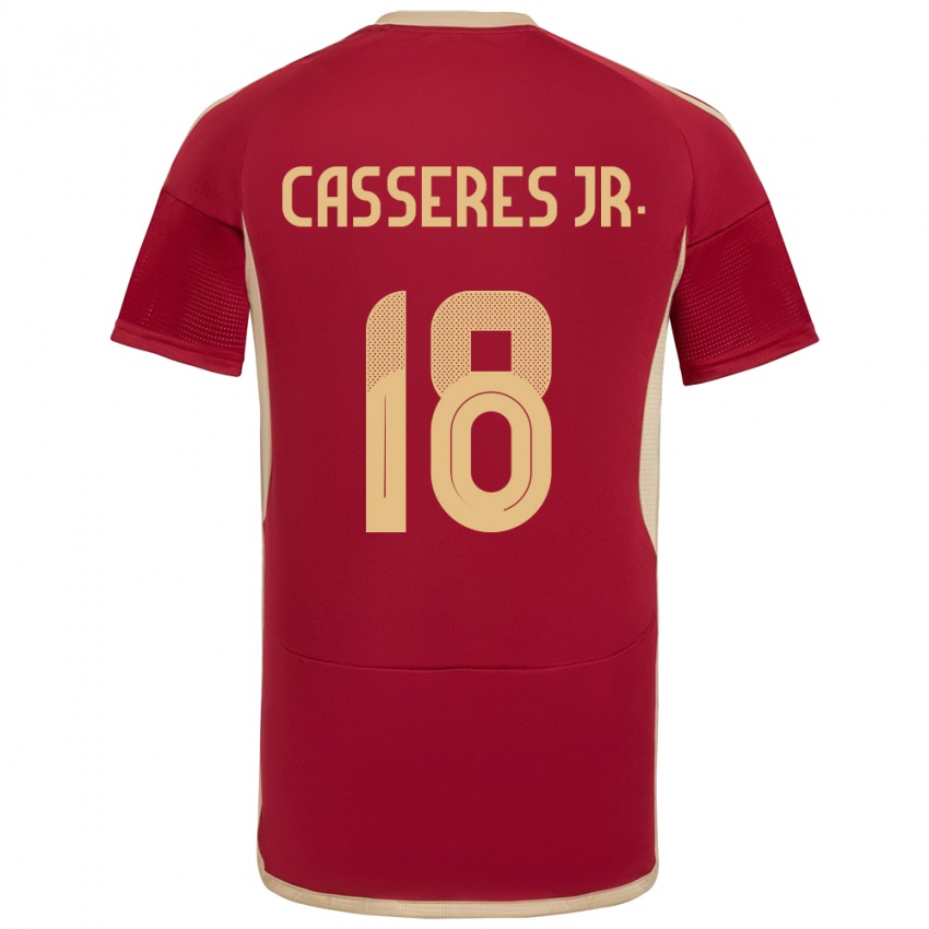 Niño Camiseta Venezuela Cristian Cásseres Jr. #18 Borgoña 1ª Equipación 24-26 La Camisa Argentina