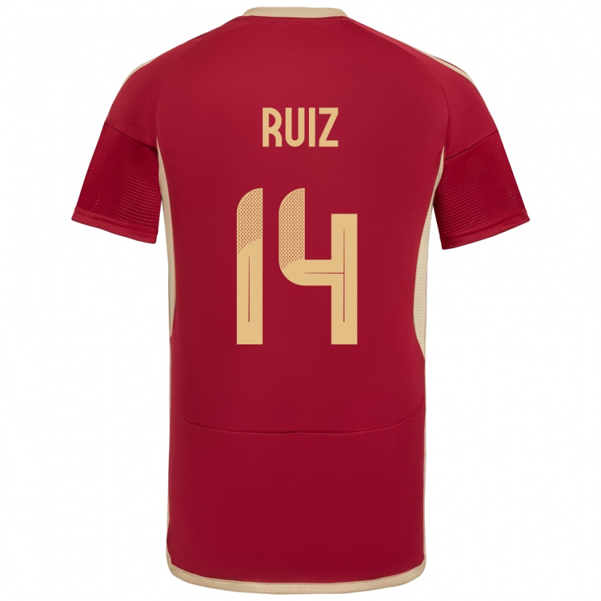 Niño Camiseta Venezuela Maicol Ruiz #14 Borgoña 1ª Equipación 24-26 La Camisa Argentina