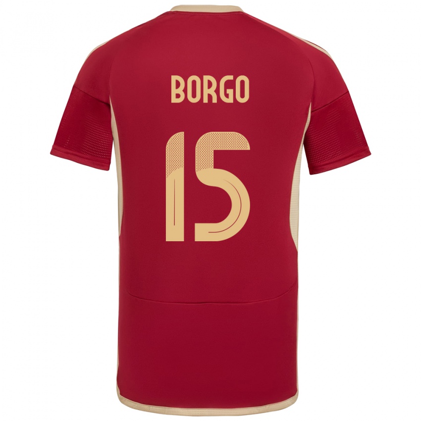 Niño Camiseta Venezuela Ángel Borgo #15 Borgoña 1ª Equipación 24-26 La Camisa Argentina