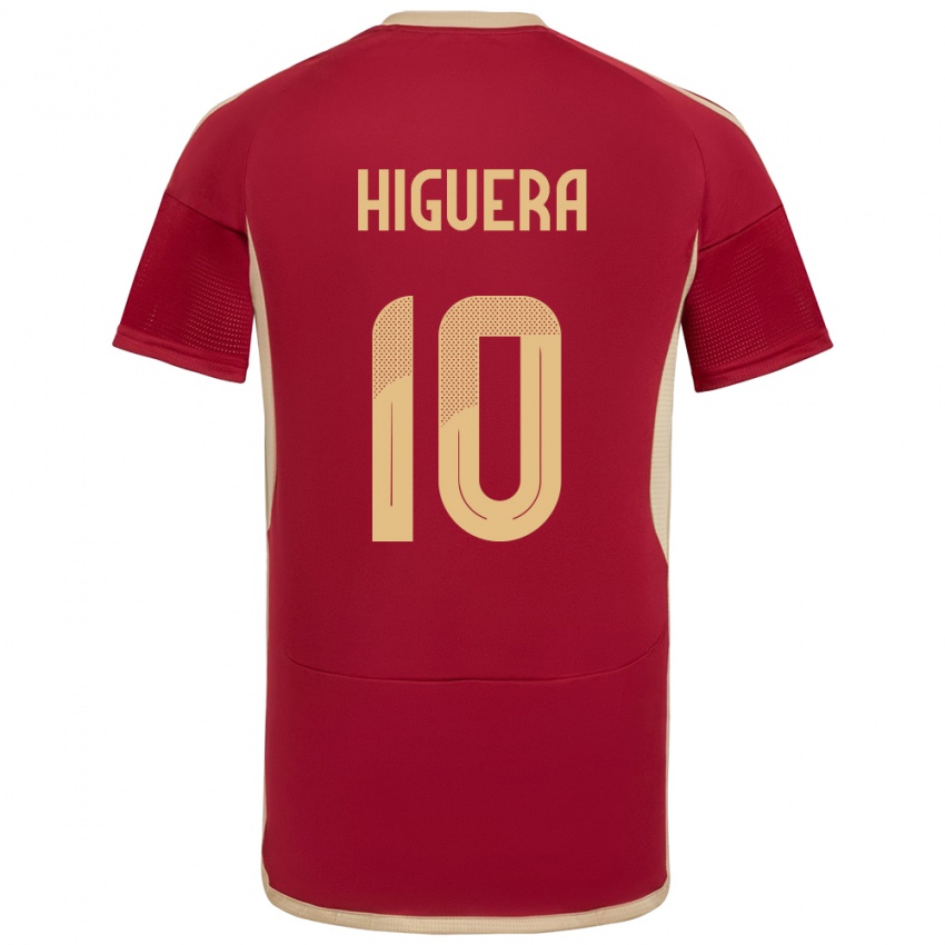 Niño Camiseta Venezuela Enyerliannys Higuera #10 Borgoña 1ª Equipación 24-26 La Camisa Argentina