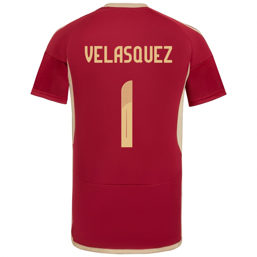 Niño Camiseta Venezuela Yessica Velásquez #1 Borgoña 1ª Equipación 24-26 La Camisa Argentina