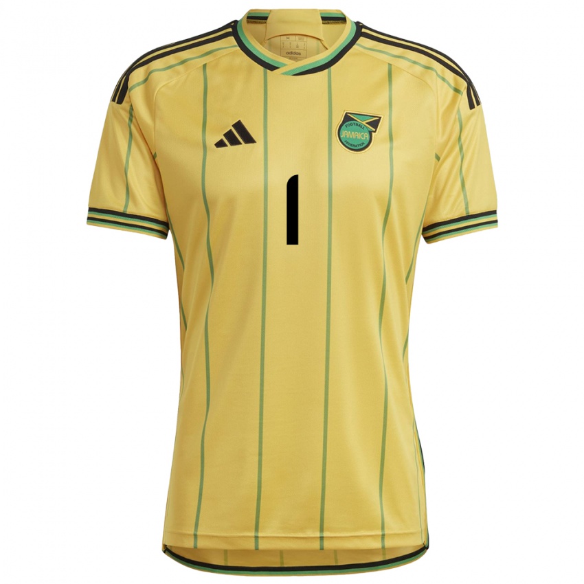 Niño Camiseta Jamaica Akeem Bernard #1 Amarillo 1ª Equipación 24-26 La Camisa Argentina