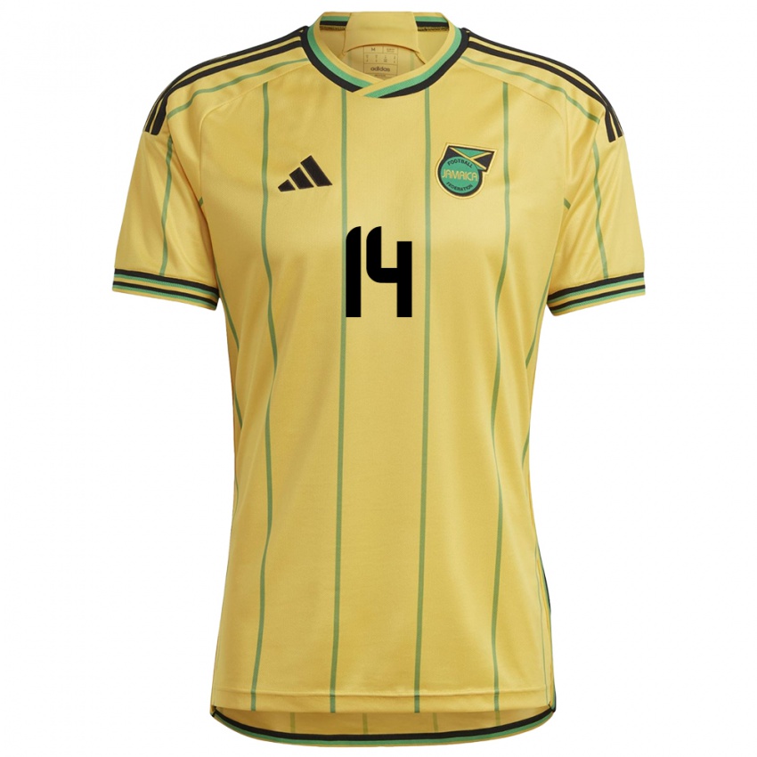 Niño Camiseta Jamaica Kasey Palmer #14 Amarillo 1ª Equipación 24-26 La Camisa Argentina