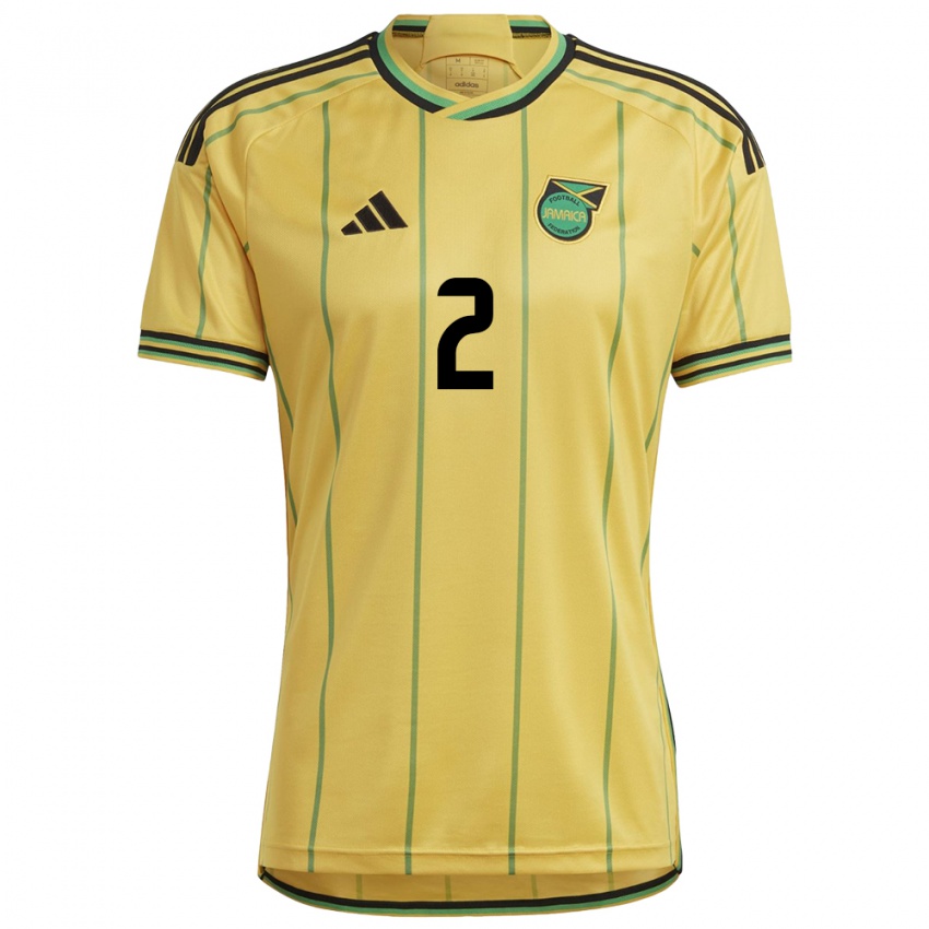 Niño Camiseta Jamaica Nicholas Simmonds #2 Amarillo 1ª Equipación 24-26 La Camisa Argentina