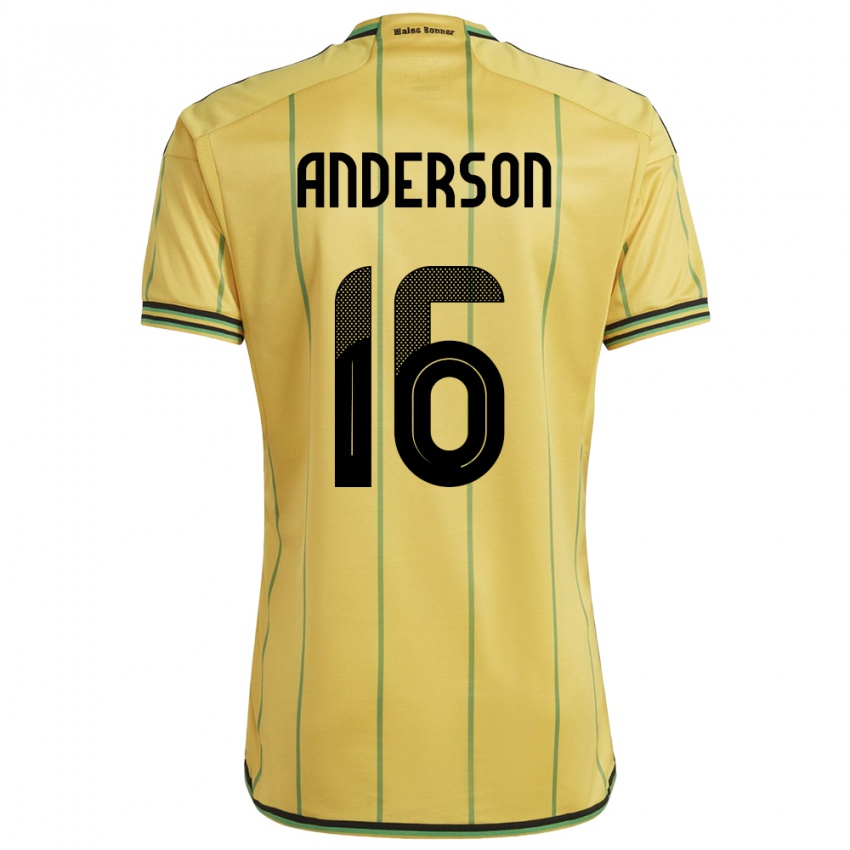 Niño Camiseta Jamaica Karoy Anderson #16 Amarillo 1ª Equipación 24-26 La Camisa Argentina